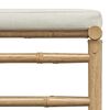 vidaXL Salon de jardin 3 pcs avec coussins blanc cr&egrave;me Bambou