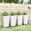 vidaXL Jardini&egrave;res 4 pcs blanc 32,5x32,5x57 cm polypropyl&egrave;ne