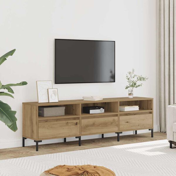 vidaXL Meuble TV ch&ecirc;ne artisanal 150x30x44,5 cm bois d'ing&eacute;nierie