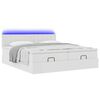 VidaXL Cadre de lit ottoman avec matelas blanc 160x200 cm similicuir