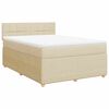 vidaXL Sommier &agrave; lattes de lit avec matelas Cr&egrave;me 140x190 cm Tissu