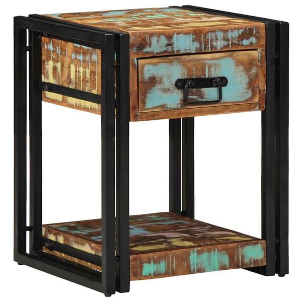 vidaXL Cabinet de chevet avec tiroir Multicolore 40 x 40 x 50 cm
