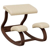vidaXL Chaise assis-genoux crème 48x71x51 cm contreplaqué de bouleau