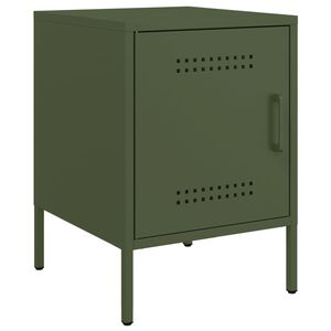 vidaXL Table de chevet vert olive 36x39x50,5 cm acier