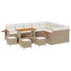 vidaXL Ensemble de canap&eacute; de jardin 13 pc Beige polyrotin