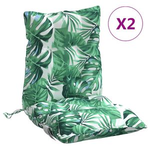 vidaXL Coussins de chaise &agrave; dossier bas lot de 2 mod&egrave;le de feuille