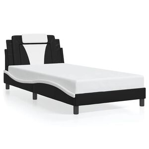 vidaXL Cadre de lit Viana sans matelas noir et blanc 100x200 cm similicuir