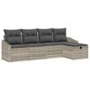 vidaXL Ensemble de Canap&eacute;s avec coussin 5 pcs Gris clair polyrotin