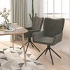 vidaXL Chaises à manger pivotantes lot de 2 gris foncé velours