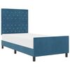 vidaXL Lit &agrave; ressorts avec t&ecirc;te de lit Bleu fonc&eacute; 90 x 190 cm Velours
