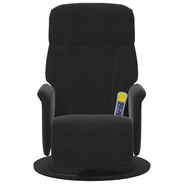 vidaXL Fauteuil inclinable de massage avec repose-pied noir velours