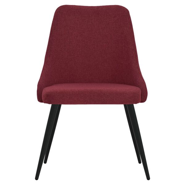 vidaXL Chaises &agrave; manger lot de 2 rouge bordeaux tissu