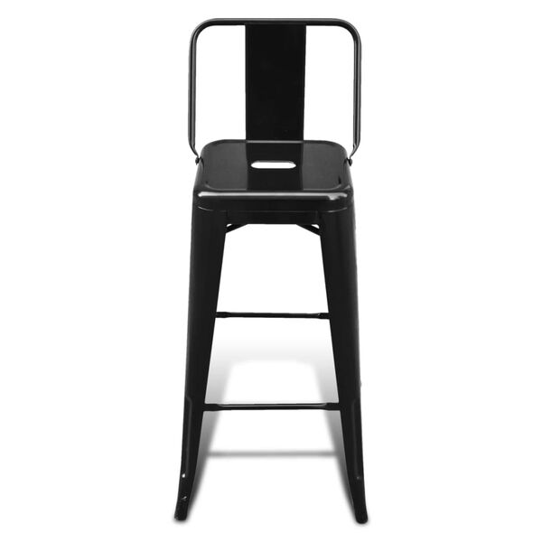 vidaXL Tabourets de bar lot de 4 noir acier