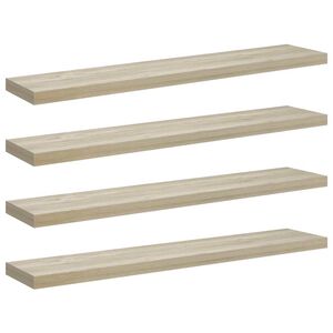 vidaXL &Eacute;tag&egrave;res murales flottantes 4 pcs ch&ecirc;ne 120x23,5x3,8 cm MDF