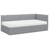 vidaXL Cadre de lit d'angle avec matelas 2 pcs Gris clair Velours