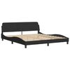 vidaXL Lit avec matelas Dover noir 180x200 cm velours