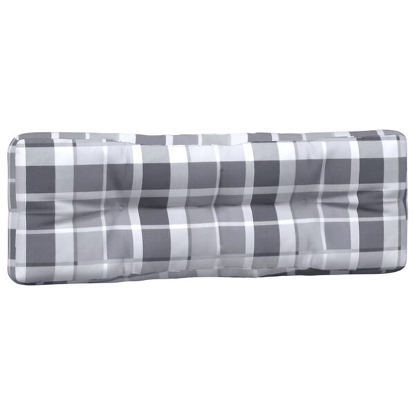 vidaXL Coussins de palette lot de 5 motif &agrave; carreaux gris tissu