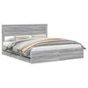 vidaXL Cadre de lit Gris Sonoma 200 x 200 cm Bois Ing&eacute;nierie