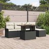 vidaXL Ensemble de canap&eacute; de jardin 6 pcs Noir Poly rotin
