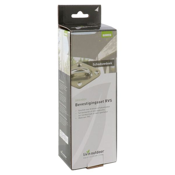 Livin'outdoor Attaches de tissu d&rsquo;ombrage triangulaire Inox