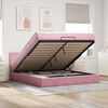 VidaXL Cadre de lit ottoman avec matelas rose 160x200 cm velours