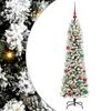 vidaXL Sapin de No&euml;l artificiel Blanc 150 cm PVC, m&eacute;tal et plastique