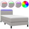 vidaXL Sommier &agrave; lattes de lit avec matelas et LED Gris clair 90x190cm