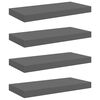 vidaXL &Eacute;tag&egrave;re murale flottante 4 pcs Gris brillant 50x23,5x3,8 cm MDF