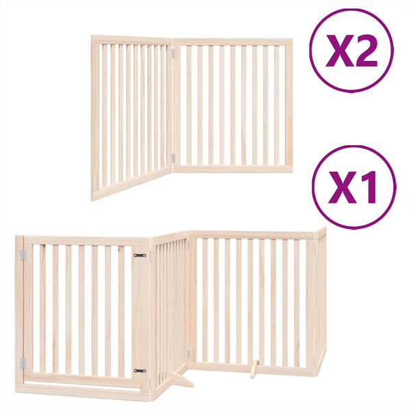 vidaXL Barri&egrave;re pour chien porte pliable 8 panneaux bois de peuplier