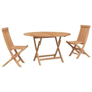vidaXL Ensemble bistro de jardin 3 pc Naturel Bois de teck massif