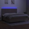 vidaXL Sommier &agrave; lattes de lit et matelas et LED Taupe 200x200cm Tissu
