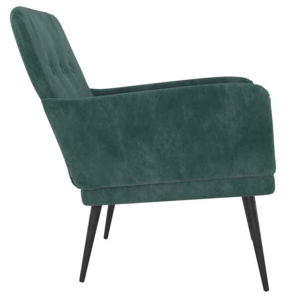 vidaXL Fauteuil Vert foncé 62x79x79 cm Velours