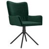 vidaXL Chaises pivotantes &agrave; manger lot de 2 Vert fonc&eacute; Velours