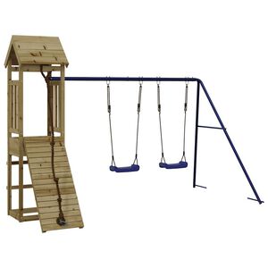 vidaXL Aire de jeux d'ext&eacute;rieur bois de pin impr&eacute;gn&eacute;