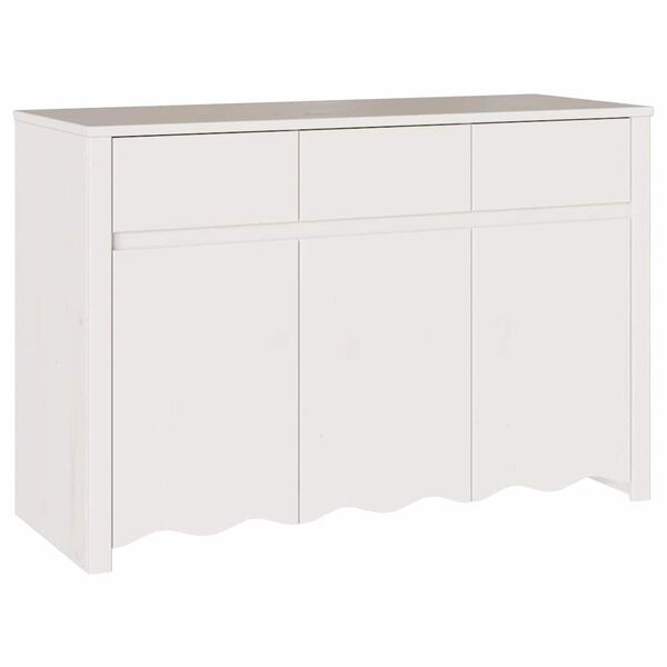 vidaXL Buffet Drammen Blanc 114 x 43 x 75,5 cm Bois de pin massif