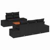 vidaXL Ensemble de canap&eacute; de jardin avec coussin 6 pcs Noir polyrotin