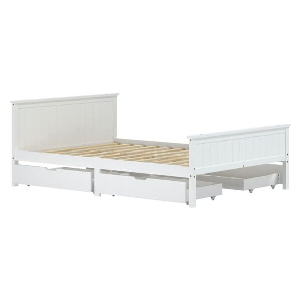 vidaXL Cadre de lit sans matelas blanc bois de pin massif 160x200 cm