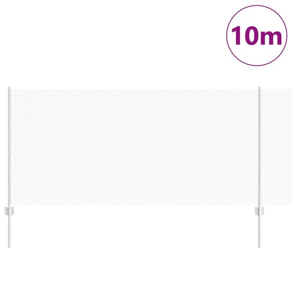 vidaXL Cl&ocirc;ture avec poteau Argent&eacute; 1 x 10 m Acier