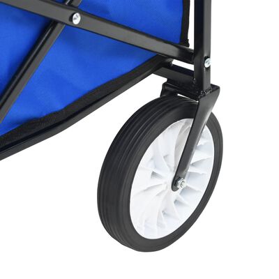 vidaXL Chariot à main pliable avec toit Acier Bleu