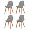 vidaXL Chaises &agrave; manger lot de 4 Gris Plastique