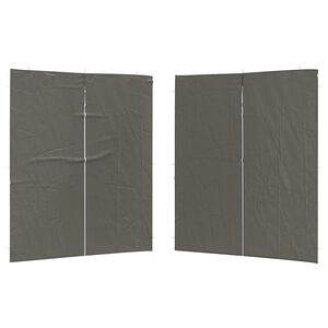 vidaXL Mur de tente de f&ecirc;te 2 pcs Anthracite 200 x 195 cm PE et acier