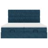 vidaXL Cadre de lit ottoman avec matelas bleu fonc&eacute; 200x200 cm velours