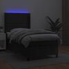vidaXL Sommier &agrave; lattes de lit matelas LED Noir 80x200 cm Similicuir