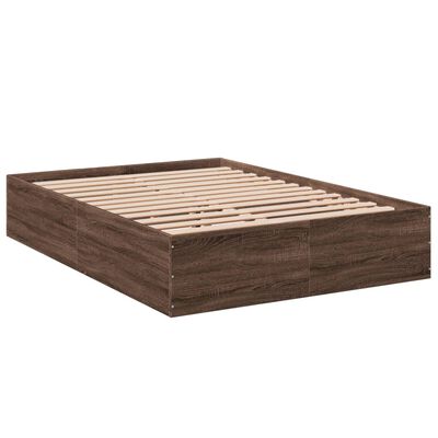 vidaXL Cadre de lit sans matelas chêne marron 135x190 cm