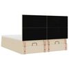 VidaXL Cadre de lit ottoman avec matelas cr&egrave;me 200x200cm tissu