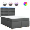 vidaXL Sommier &agrave; lattes de lit avec matelas Gris fonc&eacute; 160x200cm Tissu