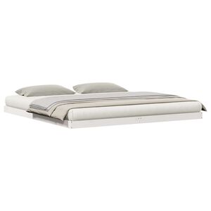 vidaXL Cadre de lit au sol Blanc 180 x 220 cm Pin massif