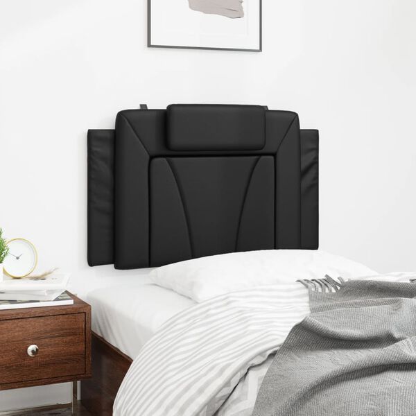 vidaXL Coussin de t&ecirc;te de lit Viana noir 80 cm similicuir