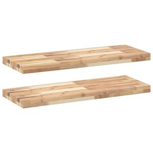 vidaXL &Eacute;tag&egrave;res flottantes 2 pcs 80x30x4 cm acacia massif non trait&eacute;