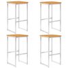 vidaXL Chaises de bar lot de 4 bois d'acacia solide/acier inoxydable